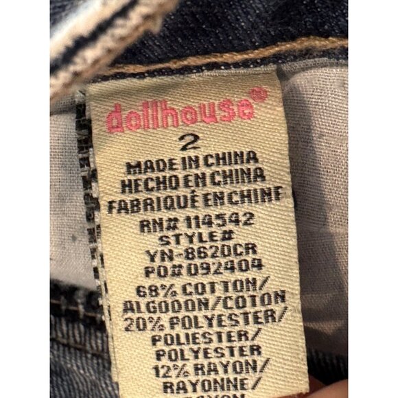 Dollhouse Distressed Denim Shorts Women Size 2 Blue Ripped Frayed Hem Lightweigh - Picture 5 of 5